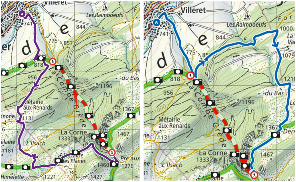 Wanderweg Combe Grède bis Ende August geschlossen